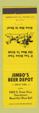 Matchbook Cover - Jimbo's Beer Depot Blue Ball