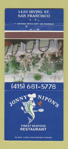 Matchbook Cover - Jonny Nipon's Seafood San Francisco CA 30 Strike