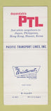 Matchbook Cover - Pacific Transport Lines Shipping 30 Strike