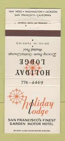 Matchbook Cover - Holiday Lodge San Francisco CA WEAR 30 Strike