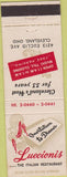 Matchbook Cover - Luccioni's Italian Restaurant Cleveland OH