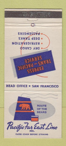 Matchbook Cover - Pacific Far East Line Shipping 30 Stick