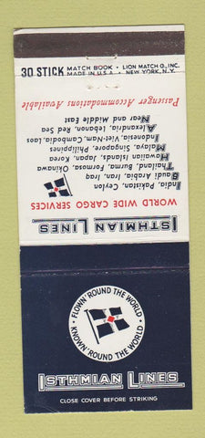 Matchbook Cover - Isthmian Lines 30 Stick