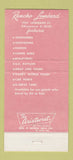 Matchbook Cover - Rancho Lombard Motel San Francisco CA 30 Strike