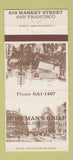Matchbook Cover - Hoffman's Grill San Francisco CA 30 Strike