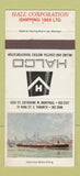 Matchbook Cover - Halco Hall Corp Shipping Toronto ON Montreal QC 30 Strike