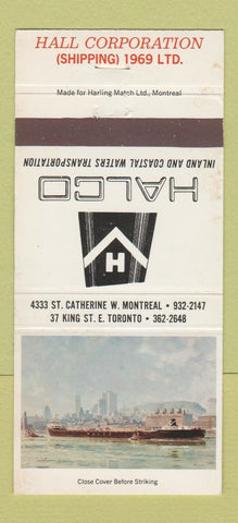 Matchbook Cover - Halco Hall Corp Shipping Toronto ON Montreal QC 30 Strike