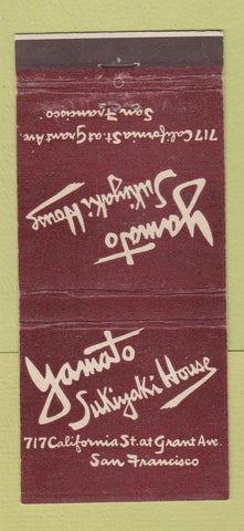 Matchbook Cover - Yamato Sukiyaki House San Francisco CA 21 Strike Feature