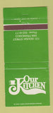 Matchbook Cover - Our Kitchen San Francisco CA 30 Strike