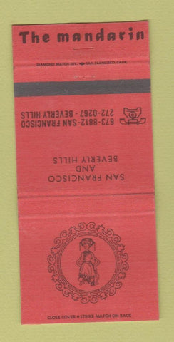 Matchbook Cover - The Mandarin San Francisco Beverly Hills CA WEAR 30 Strike