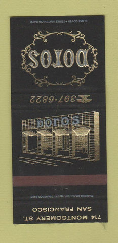 Matchbook Cover - Doros San Francisco CA restaurant 30 Strike