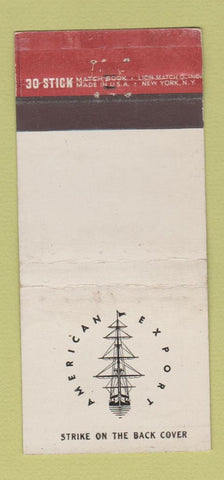 Matchbook Cover - American Export Line WEAR 30 Stick