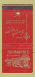 Matchbook Cover - Normandie Restaurant French San Francisco CA 30 Stick