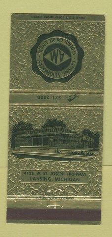Matchbook Cover - Lansing Automakers Federal Credit Union MI 30 Strike
