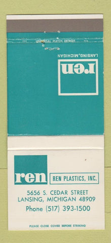 Matchbook Cover - Ren Plastics Lansing MI 30 Strike