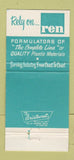 Matchbook Cover - Ren Plastics Lansing MI 30 Strike