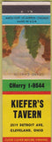 Matchbook Cover - Kiefer's Tavern Cleveland OH WEAR