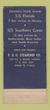 Matchbook Cover - Peninsular Occidental Steamship SS Florida WEAR 30 Stick
