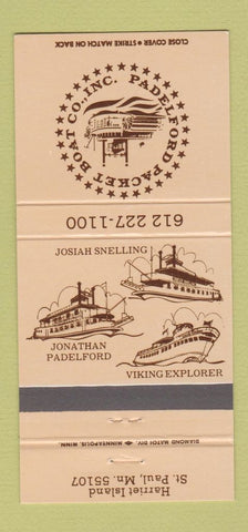 Matchbook Cover - Padelford Packet Boat St Paul MN 30 Strike