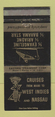 Matchbook Cover - Eastern Steamship Cruises Miami FL WEAR 30 Strike