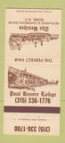 Matchbook Cover - The Beeches Rome NY Paul Revere Lodge 30 Strike