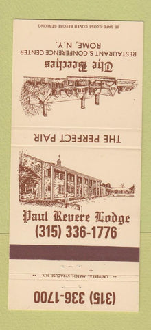 Matchbook Cover - The Beeches Rome NY Paul Revere Lodge 30 Strike