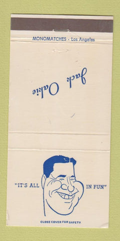 Matchbook Cover - Jack Oakie Actor Movies 30 Strike