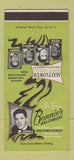 Matchbook Cover - Bonnie's Baltimore St Louis MO Mayflower Rock Grill 30 Strike