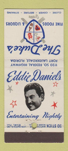 Matchbook Cover - Eddie Daniels The Duke's Fort Lauderdale FL 30 Stick