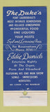 Matchbook Cover - Eddie Daniels The Duke's Fort Lauderdale FL 30 Stick