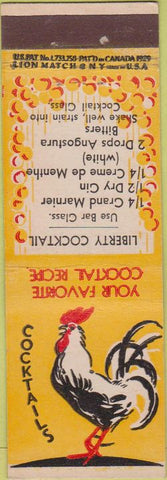 Matchbook Cover - Lion Match Cocktails Liberty Cocktail recipe
