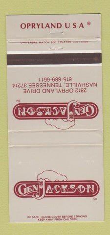 Matchbook Cover - Gen Jackson Nashville TN Opryland 30 Strike