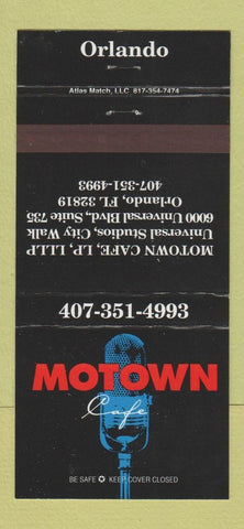 Matchbook Cover - Motown Cafe Orlando FL Universal Studios 30 Strike