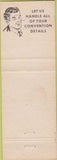 Matchbook Cover - Stonewall Jackson Hotel Clarksburg WV