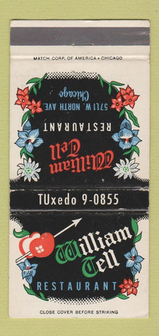 Matchbook Cover - William Tell Restaurant Chicago IL 30 Strike