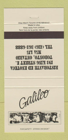 Matchbook Cover - Galileo Toronto ON 30 Strike