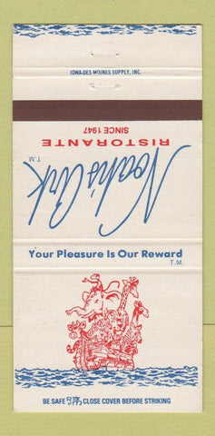 Matchbook Cover - Noah's Ark Ristorante Pizza Des Moines IA 30 Strike