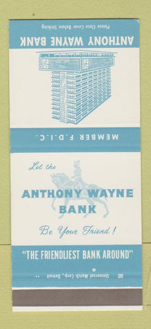 Matchbook Cover - Anthony Wayne Bank  Fort Wayne IN SAMPLE 30 Strike