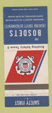 Matchbook Cover - US Coast Guard Bosdets Boating Safety 30 Strike
