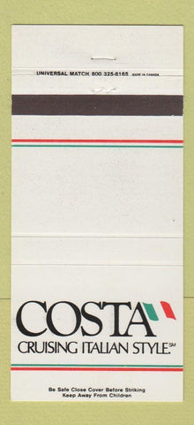 Matchbook Cover - Costa Cruises Italy 30 Strike