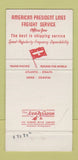 Matchbook Cover - American President Cruise Lines 30 Strike