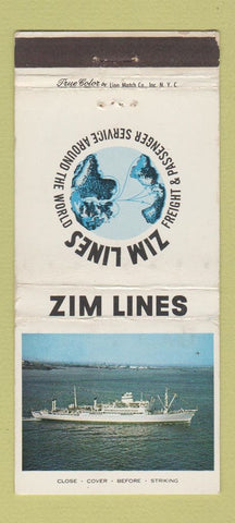 Matchbook Cover - Zim Lines Freight Cruise WEAR 30 Strike