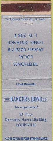 Matchbook Cover - Bankers Bond Co Louisville KY
