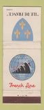 Matchbook Cover - French Cruise Lines Ile De France