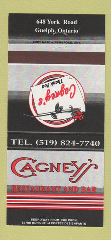 Matchbook Cover - Cagney's Restaurant Bar Guelph ON 30 Strike