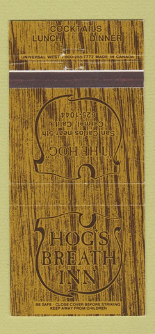 Matchbook Cover - Hog's Breath Inn Carmel CA Clint Eastwood Movies 30 Strike