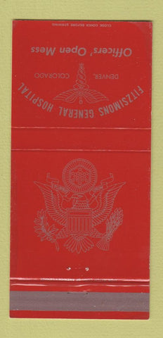 Matchbook Cover - Fitzsimons General Hospital Military Denver Colorado 30 Strike