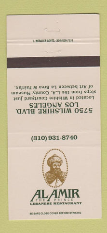 Matchbook Cover - Al Amir Lebanese Restaurant Los Angeles CA 30 Strike