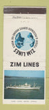 Matchbook Cover - Zim Lines Freight Cruise WEAR 30 Strike