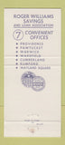 Matchbook Cover - Roger Williams Savings Loan Providence Rumford RI 30 Strike